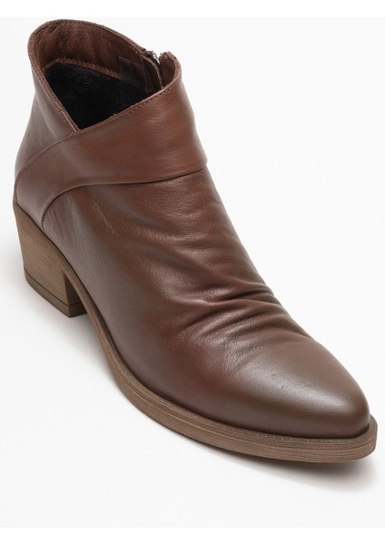 Rule Kahverengi Hakiki Deri Kadın Kalın Topuklu Bot modelleri