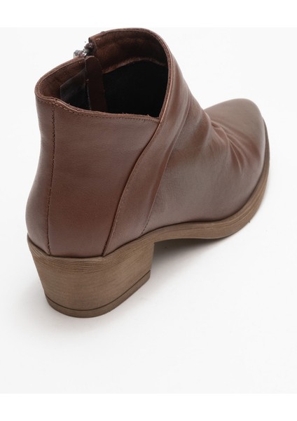 Rule Kahverengi Hakiki Deri Kadın Kalın Topuklu Bot indirimleri