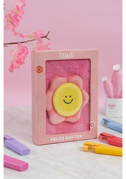 Pelüş ve Eğlenceli Defter - Çiçek Figürlü