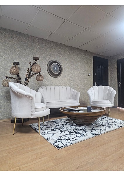 Istiridye Takım Gold Kaplama Sivriltme Ayak Çay Seti Koltuk Takımı Krem Renk 110 x 48 Boyut/ebat modelleri