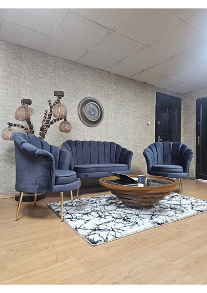 Istiridye Takım Gold Kaplama Sivriltme Ayak Çay Seti Koltuk Takımı Füme Renk 110 x 48 Boyut/ebat modelleri