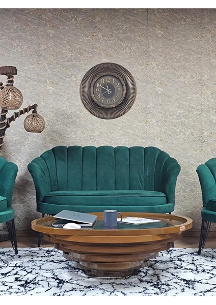 Istiridye Takım Siyah Boyalı Telli Ayak Çay Seti Koltuk Takımı Yeşil Renk 110 x 48 Boyut/ebat fiyatları