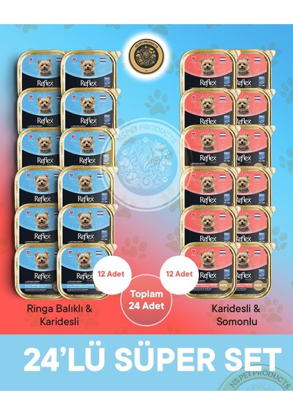 Plus Pate Msc Karidesli ve Somonlu Mini ve Küçük Irklar Için Yetişkin Köpek Maması 24X85 G