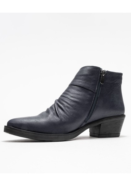 Rule Lacivert Hakiki Deri Kadın Kalın Topuklu Bot fırsatları