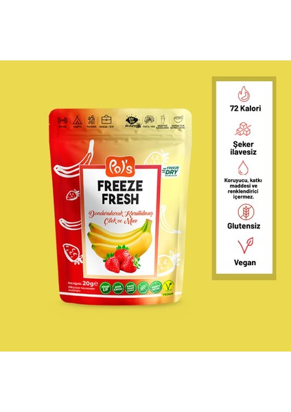 Dondurularak Kurutulmuş Muz - Çilek Mix 20 G