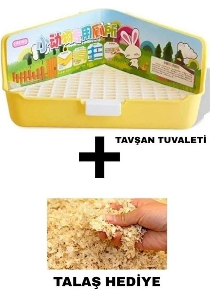 Tavşan Tuvaleti Üçgen Büyük 36*22.5*18 cm Talaş Hediye !