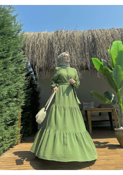 %100 Müslin Çift Kat Kumaş Tam Boy Elbise fiyatları