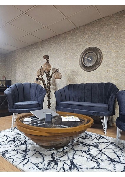 Istiridye Takım Beyaz Boyalı Telli Ayak Çay Seti Koltuk Takımı Füme Renk 110 x 48 Boyut/ebat fırsatları