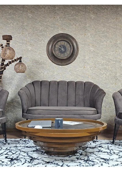 Istiridye Takım Siyah Boyalı Telli Ayak Çay Seti Koltuk Takımı Kahverengi Renk 110 x 48 Boyut/ebat fiyatları