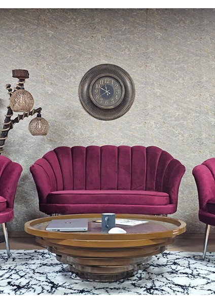 Istiridye Takım Krom Kaplama Sivriltme Ayak Çay Seti Koltuk Takımı Bordo Renk 110 x 48 Boyut/ebat fiyatları