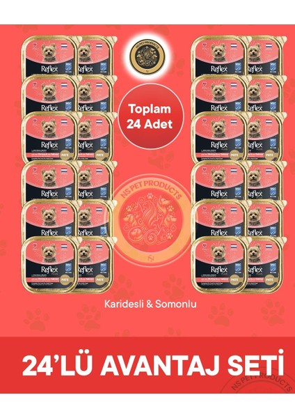 Plus Pate Msc Karidesli ve Somonlu Mini ve Küçük Irklar Için Yetişkin Köpek Maması 24X85 GR