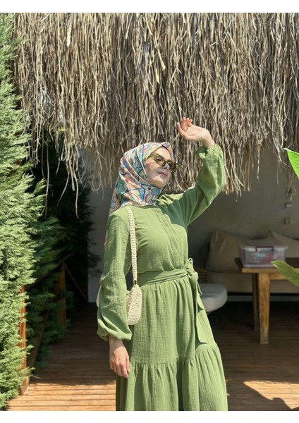 %100 Müslin Çift Kat Kumaş Tam Boy Elbise fiyatları