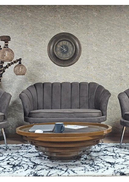 Istiridye Takım Krom Kaplama Sivriltme Ayak Çay Seti Koltuk Takımı Kahverengi Renk 110 x 48 Boyut/ebat fiyatları