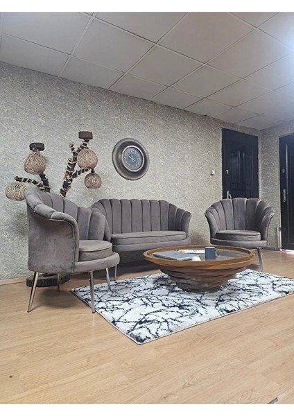 Istiridye Takım Krom Kaplama Sivriltme Ayak Çay Seti Koltuk Takımı Kahverengi Renk 110 x 48 Boyut/ebat modelleri