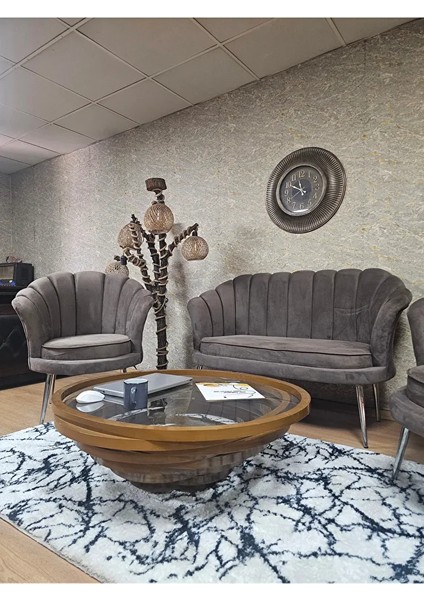 Istiridye Takım Krom Kaplama Sivriltme Ayak Çay Seti Koltuk Takımı Kahverengi Renk 110 x 48 Boyut/ebat fırsatları