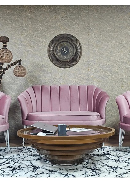 Istiridye Takım Beyaz Boyalı Telli Ayak Çay Seti Koltuk Takımı Pembe Renk 110 x 48 Boyut/ebat fiyatları