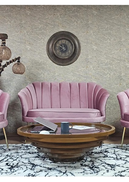 Istiridye Takım Gold Kaplama Sivriltme Ayak Çay Seti Koltuk Takımı Pembe Renk 110 x 48 Boyut/ebat fiyatları