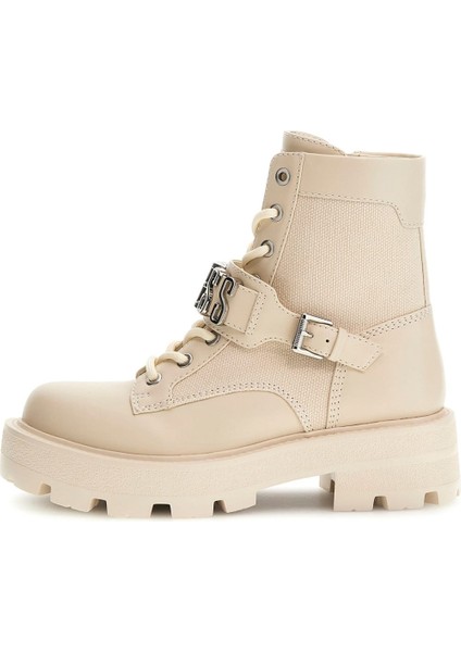 Kadın Yanzy2 Metal Aksesuarlı Kalın Tabanlı Bot - Krem fiyatları