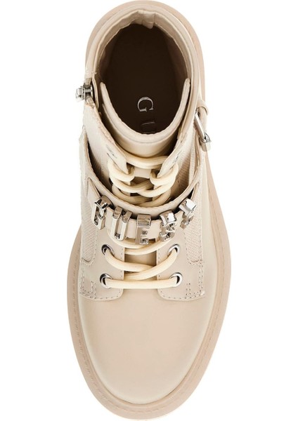 Kadın Yanzy2 Metal Aksesuarlı Kalın Tabanlı Bot - Krem fırsatları