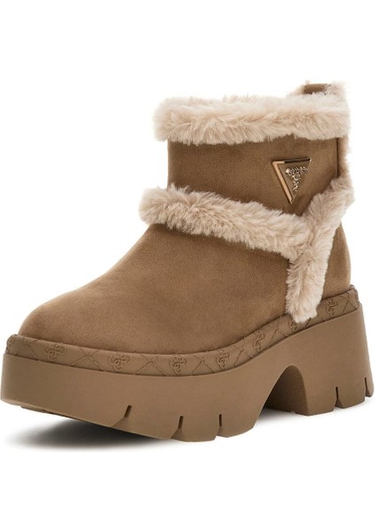 Kadın Bridgete Kürk Astarlı Platform Bot - Natural