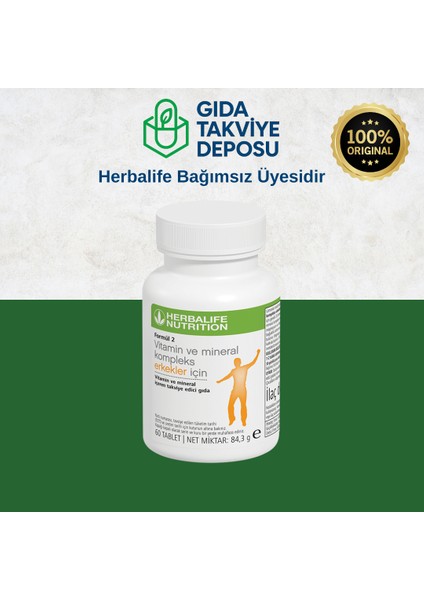 Formül 2 Vitamin ve Mineral Kompleks Erkekler Için 60 Tablet