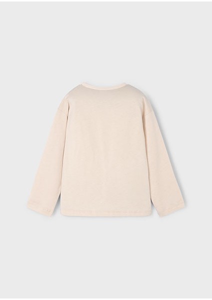 Bej Kız Çocuk Uzun Kollu Tişört 4005 modelleri