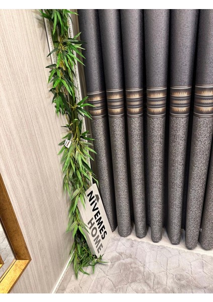 Nivemeshome Ateş FT614336 V_2540 Antrasit 1/3 Sık Pileli Fon Perde Apm