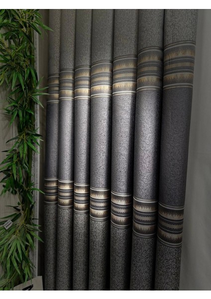 Nivemeshome Ateş FT614336 V_2540 Antrasit 1/3 Sık Pileli Fon Perde Apm