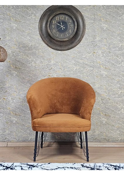 Tekli Teddy Siyah Boyalı Telli Ayak Çay Seti Koltuk Tekli Berjer , Balkon, Salon, Ofis Kiremit Renk 40,5 Boyut/ebat fiyatları