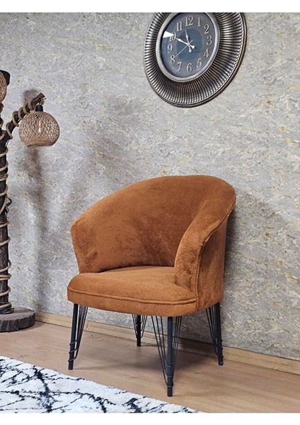 Tekli Teddy Siyah Boyalı Telli Ayak Çay Seti Koltuk Tekli Berjer , Balkon, Salon, Ofis Kiremit Renk 40,5 Boyut/ebat fırsatları