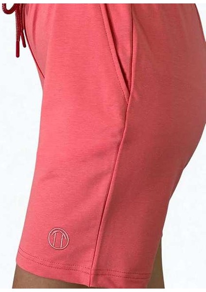 Unisex Beli Bağlamalı Pamuklu Cepli Pembe Şort fırsatları