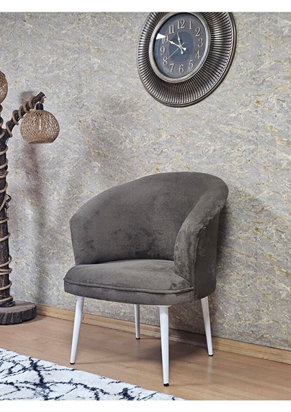 Tekli Teddy Beyaz Boyalı Sivriltme Ayak Çay Seti Koltuk Tekli Berjer , Balkon, Salon, Ofis Kahverengi Renk 40,5 Boyut/ebat modelleri
