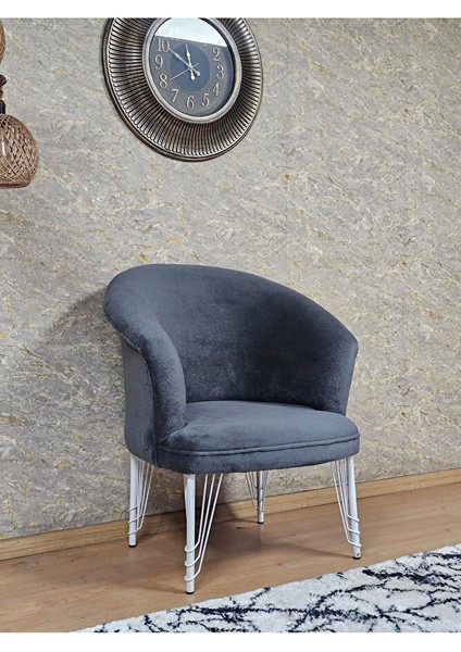 Tekli Teddy Beyaz Boyalı Telli Ayak Çay Seti Koltuk Tekli Berjer , Balkon, Salon, Ofis Füme Renk 40,5 Boyut/ebat modelleri