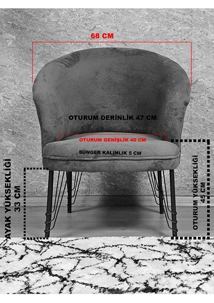 Tekli Teddy Beyaz Boyalı Telli Ayak Çay Seti Koltuk Tekli Berjer , Balkon, Salon, Ofis Füme Renk 40,5 Boyut/ebat indirimleri