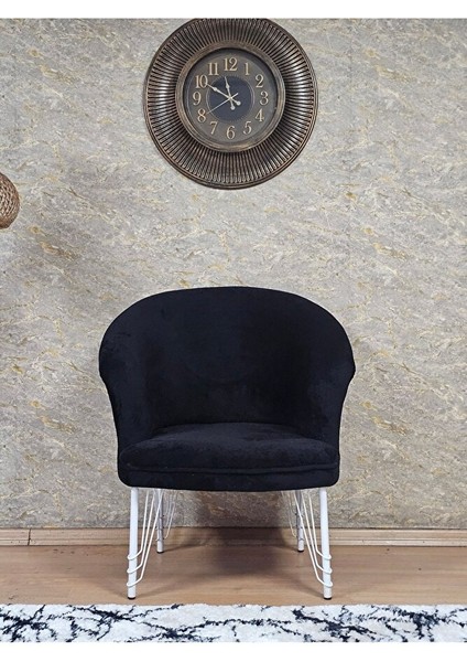 Tekli Teddy Beyaz Boyalı Telli Ayak Çay Seti Koltuk Tekli Berjer , Balkon, Salon, Ofis Siyah Renk 40,5 Boyut/ebat fiyatları