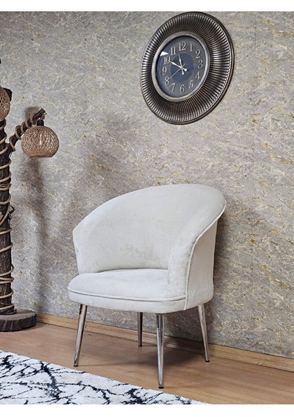 Tekli Teddy Krom Kaplama Sivriltme Ayak Çay Seti Koltuk Tekli Berjer , Balkon, Salon, Ofis Krem Renk 40,5 Boyut/ebat fırsatları