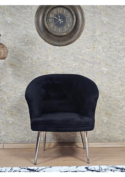 Tekli Teddy Krom Kaplama Sivriltme Ayak Çay Seti Koltuk Tekli Berjer , Balkon, Salon, Ofis Siyah Renk 40,5 Boyut/ebat fiyatları