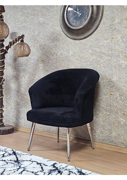 Tekli Teddy Krom Kaplama Sivriltme Ayak Çay Seti Koltuk Tekli Berjer , Balkon, Salon, Ofis Siyah Renk 40,5 Boyut/ebat fırsatları