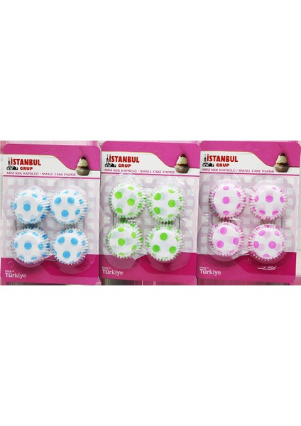 Mini Muffin Kağıt Kek Kapsülü - Paket Içinde 60 Adet Vardır (5232)