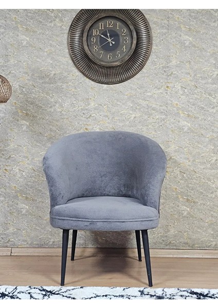 Tekli Teddy Siyah Boyalı Sivriltme Ayak Çay Seti Koltuk Tekli Berjer , Balkon, Salon, Ofis Gri Renk 40,5 Boyut/ebat fiyatları