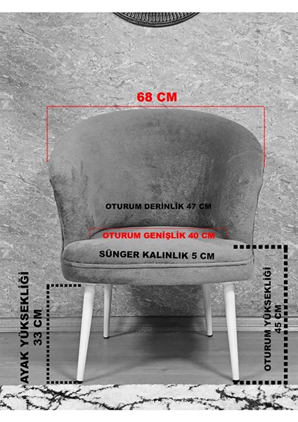 Tekli Teddy Siyah Boyalı Sivriltme Ayak Çay Seti Koltuk Tekli Berjer , Balkon, Salon, Ofis Gri Renk 40,5 Boyut/ebat indirimleri