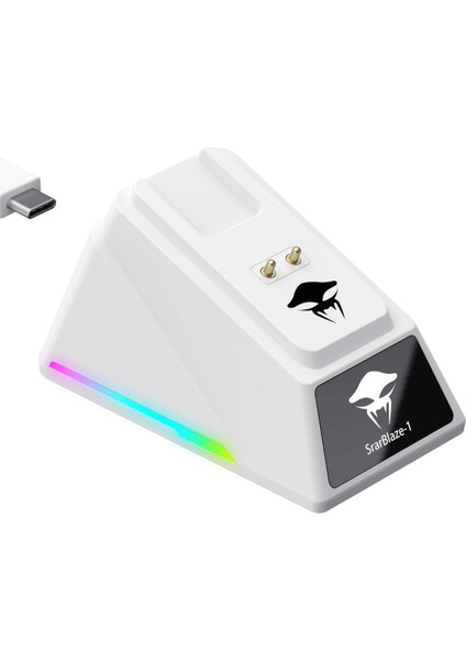 Kraken Starblaze-1 Rgb Kablosuz Gaming Mouse 26000 Dpı, PAW3395, Ekranlı Stant - Beyaz