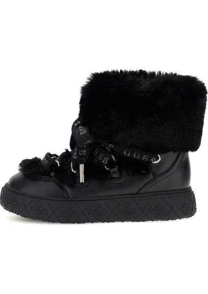 Kadın Unessa Kürk Detaylı Platform Bot - Siyah fiyatları