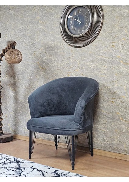 Tekli Teddy Siyah Boyalı Telli Ayak Çay Seti Koltuk Tekli Berjer , Balkon, Salon, Ofis Füme Renk 40,5 Boyut/ebat fırsatları