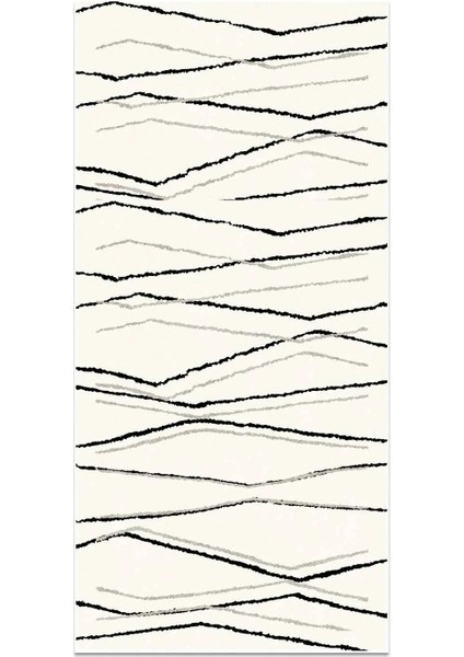 Dijital Kaymaz Yıkanabilir Krem Siyah & Vizon Çizgili Salon Halısı Mutfak Halısı Yolluk DC-7355 fiyatları