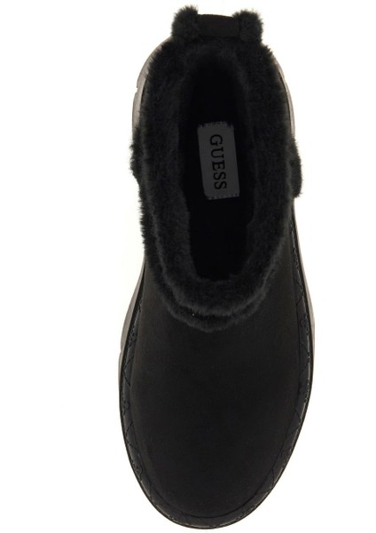 Kadın Bridgete Kürk Astarlı Platform Bot - Siyah fırsatları