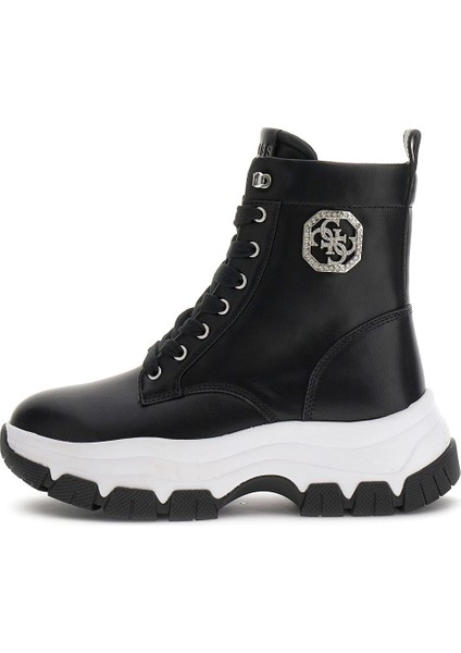 Kadın Benzon Taşlı Aksesuarlı Kalın Tabanlı Bot - Siyah fiyatları