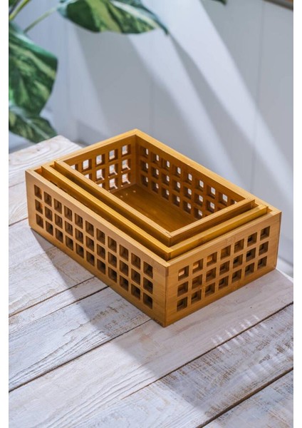 Bambu 3'lü Çok Amaçlı Sepet modelleri