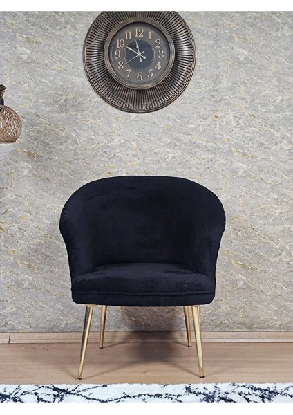 Tekli Teddy Gold Kaplama Sivriltme Ayak Çay Seti Koltuk Tekli Berjer , Balkon, Salon, Ofis Siyah Renk 40,5 Boyut/ebat fiyatları