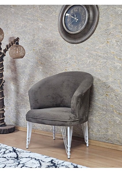 Tekli Teddy Beyaz Boyalı Telli Ayak Çay Seti Koltuk Tekli Berjer , Balkon, Salon, Ofis Kahverengi Renk 40,5 Boyut/ebat modelleri